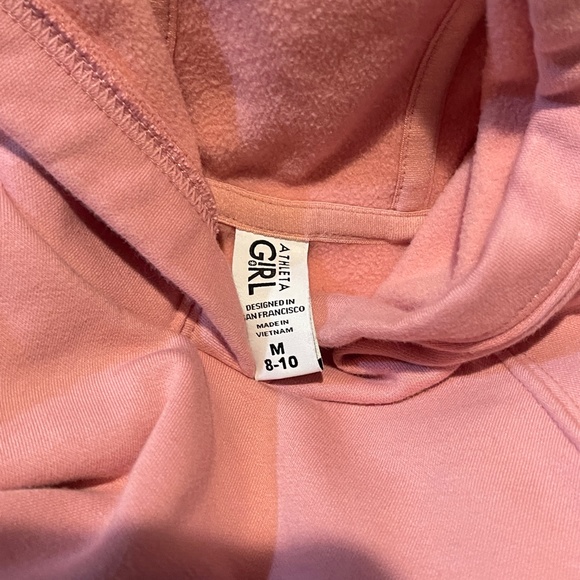 Athleta Girl Pink Cozy Sweatshirt Stronger Together Girls Medium 8/10 Fleece - Picture 3 of 13